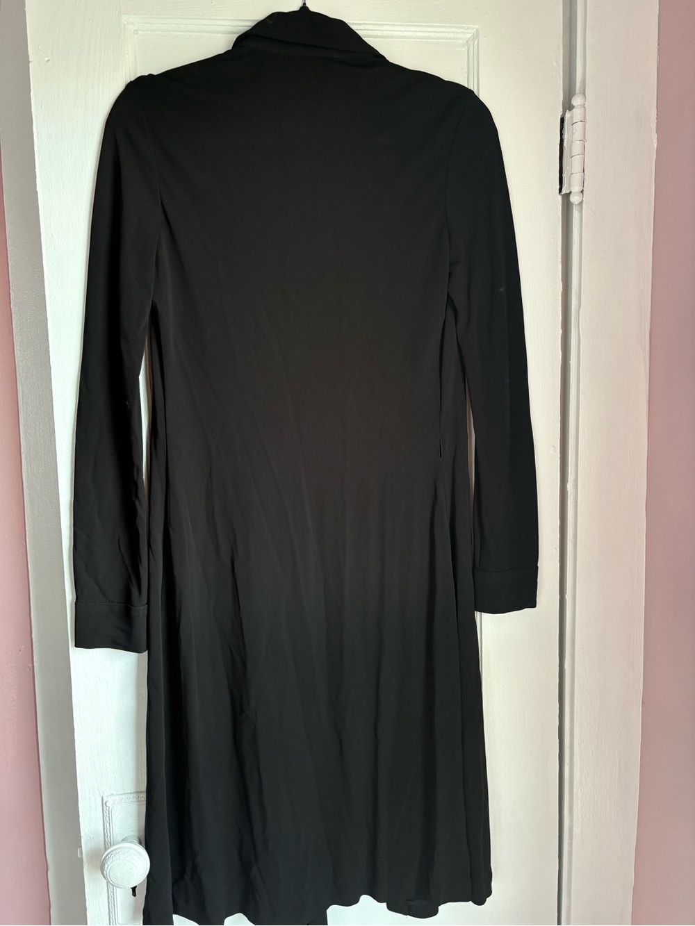 Diane von Furstenberg Black Jeanne Long Sleeve Wrap Dress Size 8 - Picture 4 of 5